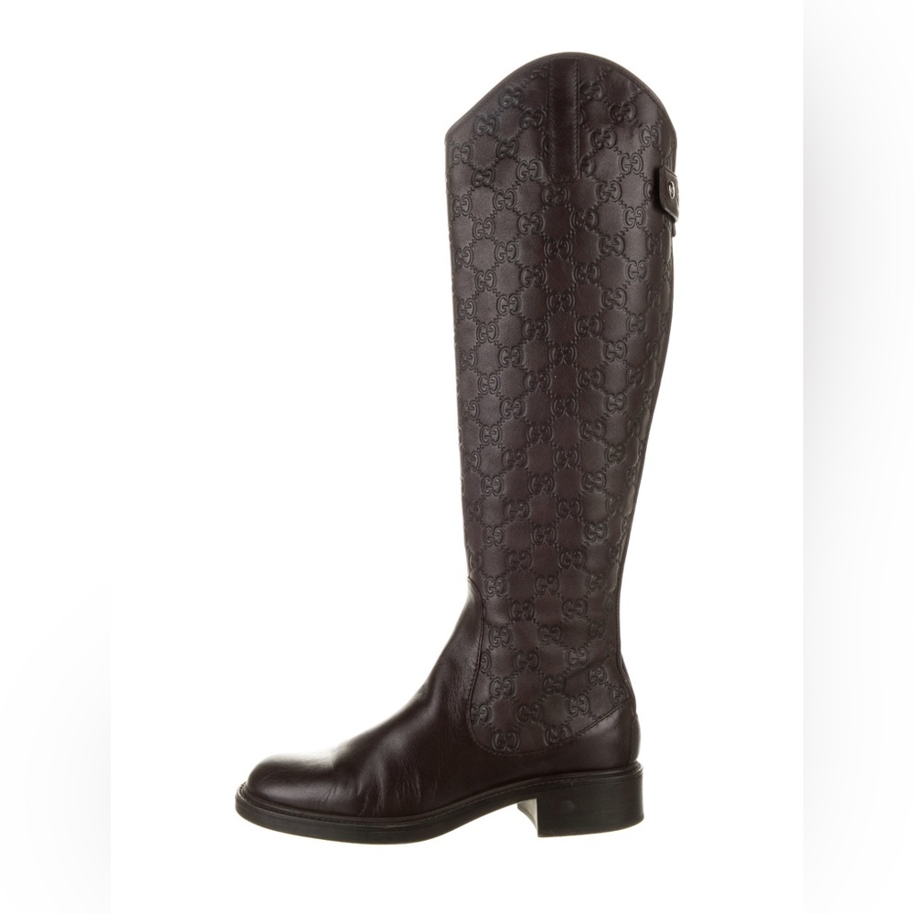 Gucci GG logo Leather Riding Boots
